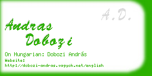 andras dobozi business card